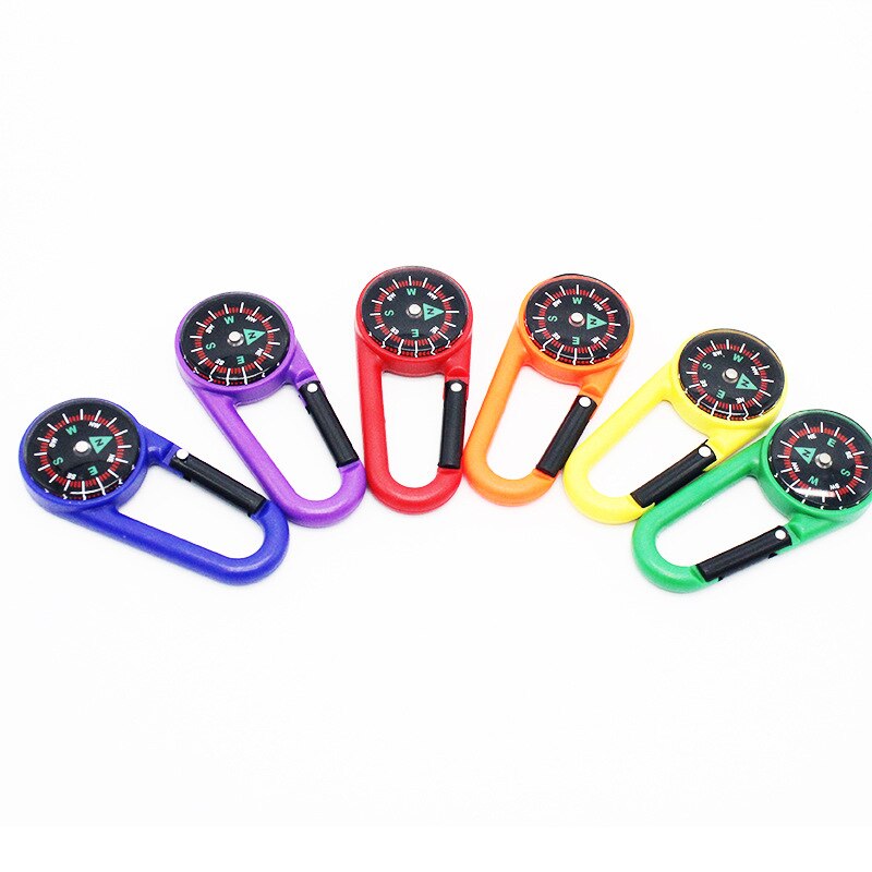 1 Stck Farbige Kunststoff Mini Kompass draussen Camping Wandern Reise Karabiner freundlicher Spielzeug Kompass Kleine Mischfarbe