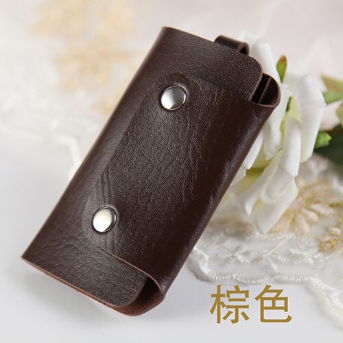 eTya Women Men Key Holder Wallet PU Leather Unisex Key Wallets Organizer Bag Keys Housekeeper Wallet: Auburn