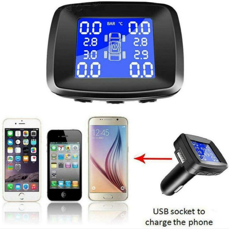 CAR Wireless TPMS Car Tire Pressure Alarm Monitor System Auto Security Alarm Systems Tyre Pressure Gauges Temperature Warning