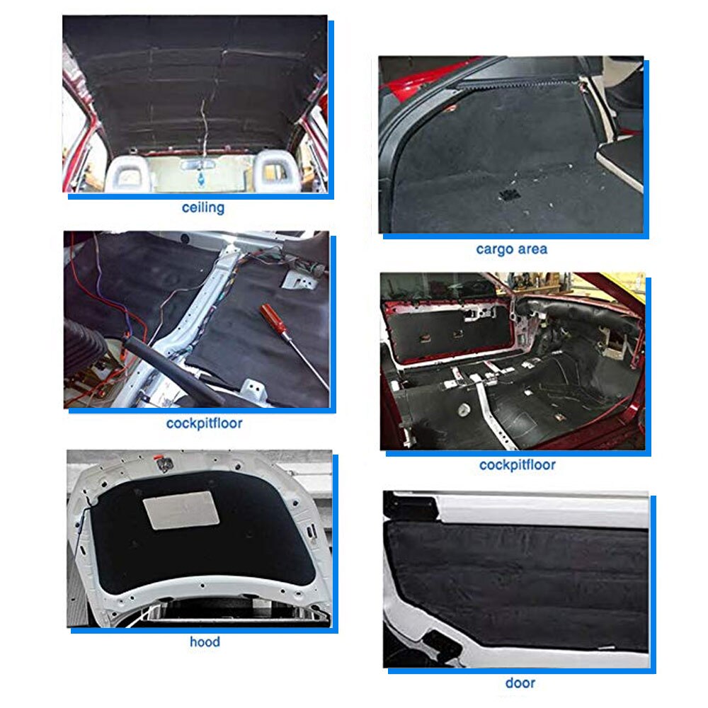 Bilmotor baffel støjkontrol indendørs varme lyddæmpende dæmpende isolering akustisk absorption lydisoleret dæmpningsmåtte