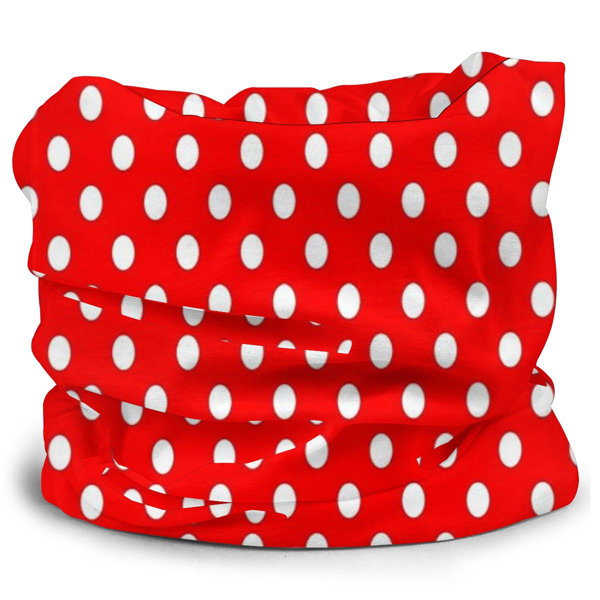 Solskydd halsduk ansiktsskydd polka dot vit på röd magisk ring hals halsduk huvudband multifunktionella bandana ansiktsskydd halsdukar