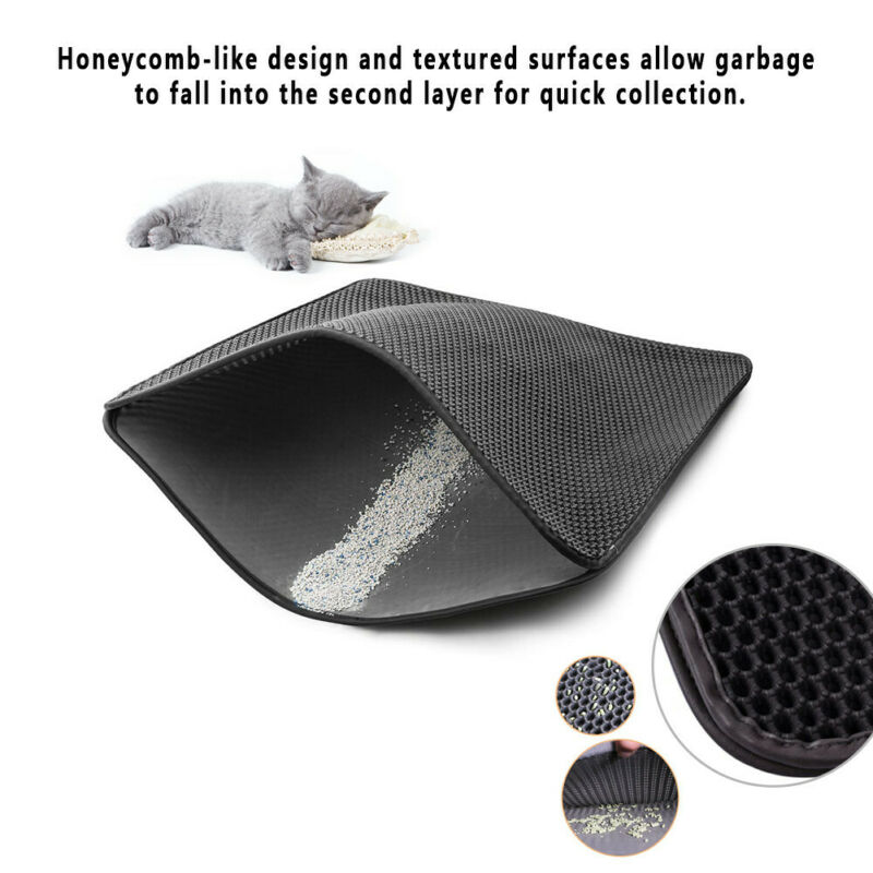 Cat Litter Trapping Mat Double Layer Honeycomb Foldable Tray Trap Pad AU