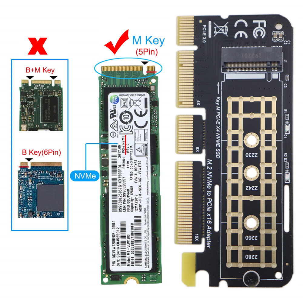 M.2 NVMe SSD Adapter PCI-E 3,0x4x8x16 zu NGFF M Schlüssel Solide Status Stock Konverter karte Für 2230 zu 2282 SSD Unterstützung Sieg 10