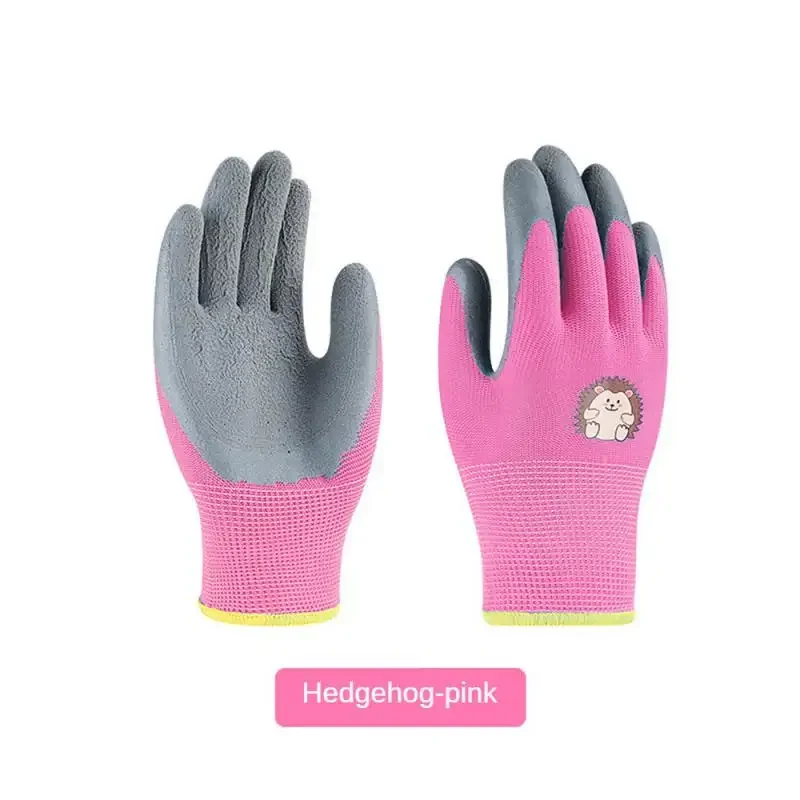 Kinder-Latex-Handschuhe, langlebig, wasserdicht, für Arbeit, Garten, rutschfest, Kindersicherheit, rosa Gummi-Handschuh, pannensicher, Küche, Hof: Rosa