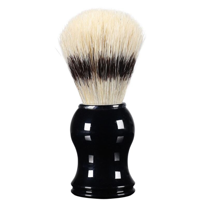 1Pc brocha de afeitar para hombres cerdas de jabalí pelo recto de afeitar Barbero de limpieza negro Mango de resina salón herramienta clásico