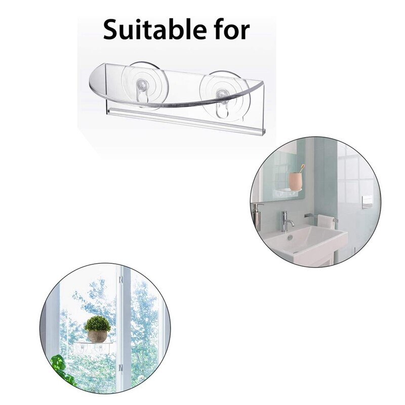 2Pcs Wandplank Zuignap Window Plank Plant Venster Plank Indoor Venster Fabriek Plank, A &amp; B Cnim