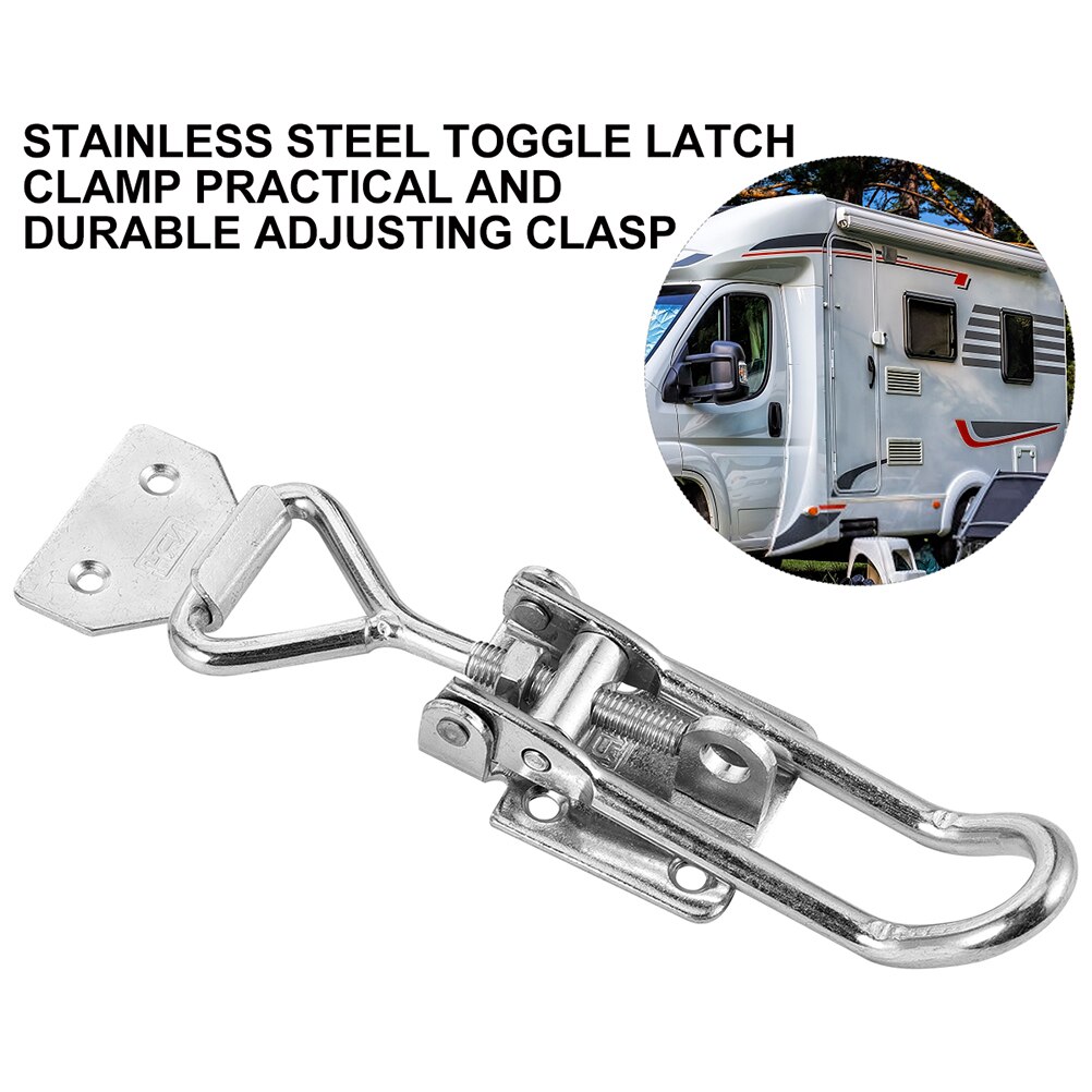 1pc Durable Stainless Steel Toggle Clamp Toggle Clamp Metal Adjustable Hasps