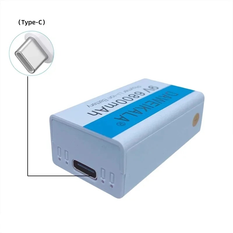 Batería recargable de iones de litio de 9V y 6800mAh, baterías Micro USB de litio de 9 v para multímetro, micrófono, juguete, Control remoto, uso KTV