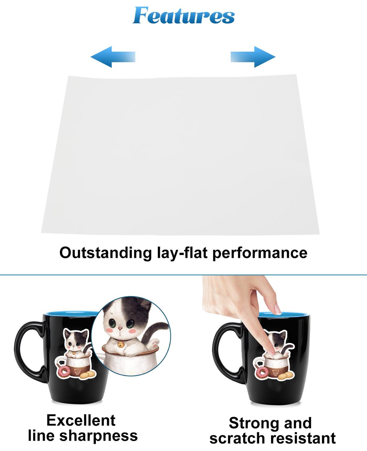 A4 20sheets 203gsm Inkjet WaterSlide Decal Transfer Paper White Printing Paper White Decal Paper