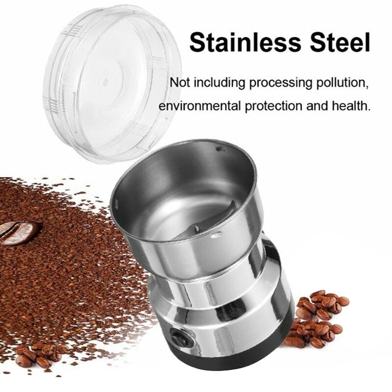 Hjemmekontor elektrisk rustfrit stål kaffebønnekværn urter krydderier korn fræsemaskine 220v eu / us / au / uk plug køkkenudstyr