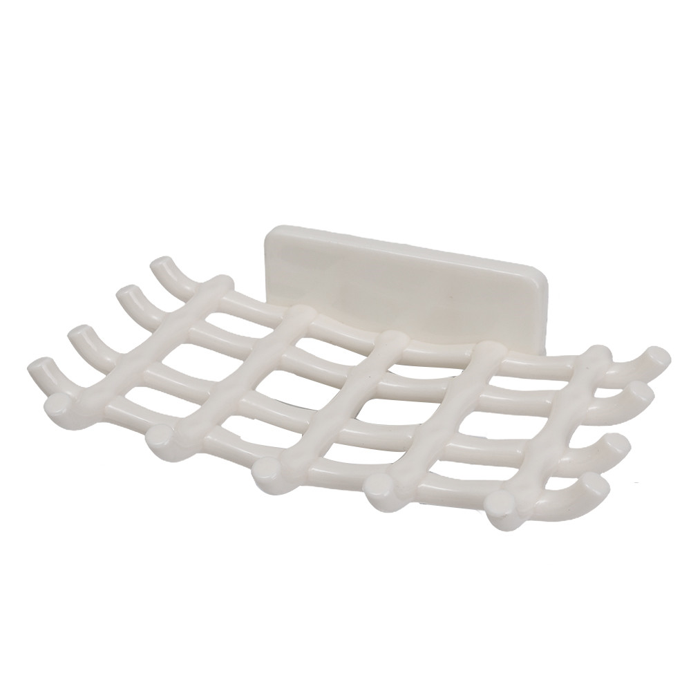 1/5x Soap Bar Holder for Shower Wall Mounted Soap Drain Holder with Hooks Self-Adhesive Storage Dish Bathroom Kitchen Racks: Yellow