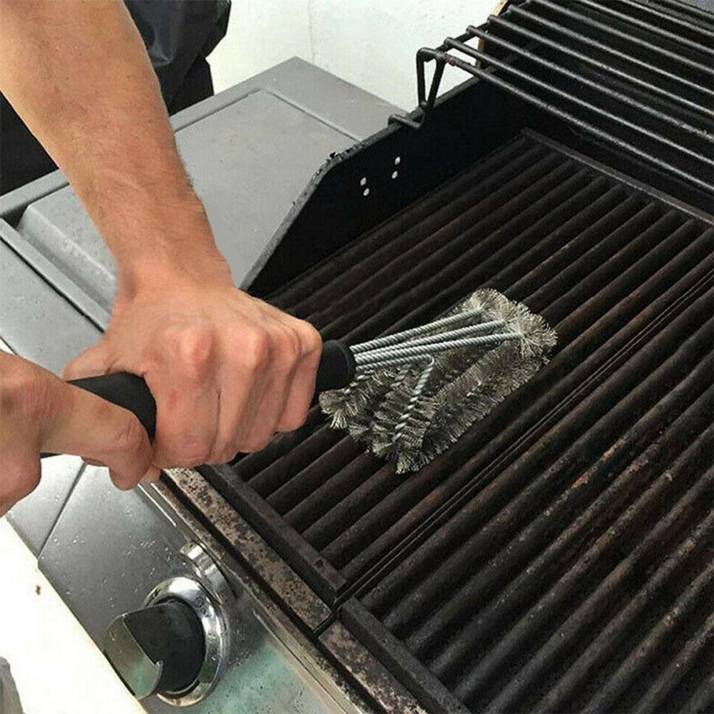 Kit de barbacoa de alta resistencia, limpieza de parrilla de horno, cerdas de acero, herramienta de cocina, cepillo de alambre X1C2