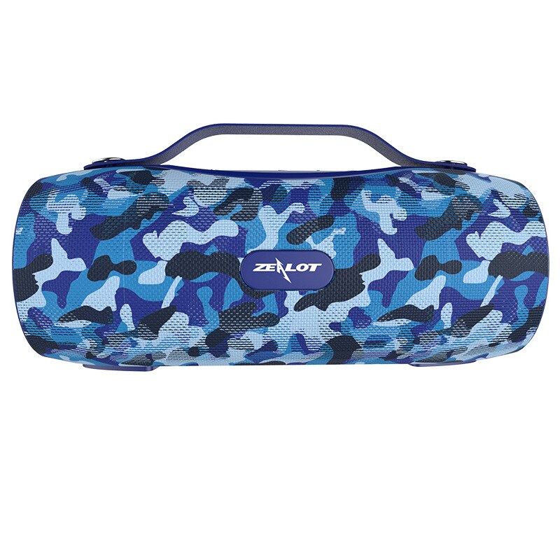 ZEALOT S29 Bluetooth Speakers Wireless Sound box For Computer Column Stereo Subwoofer With Power Bank+Flashlight Outdoor Boombox: blue camouflage