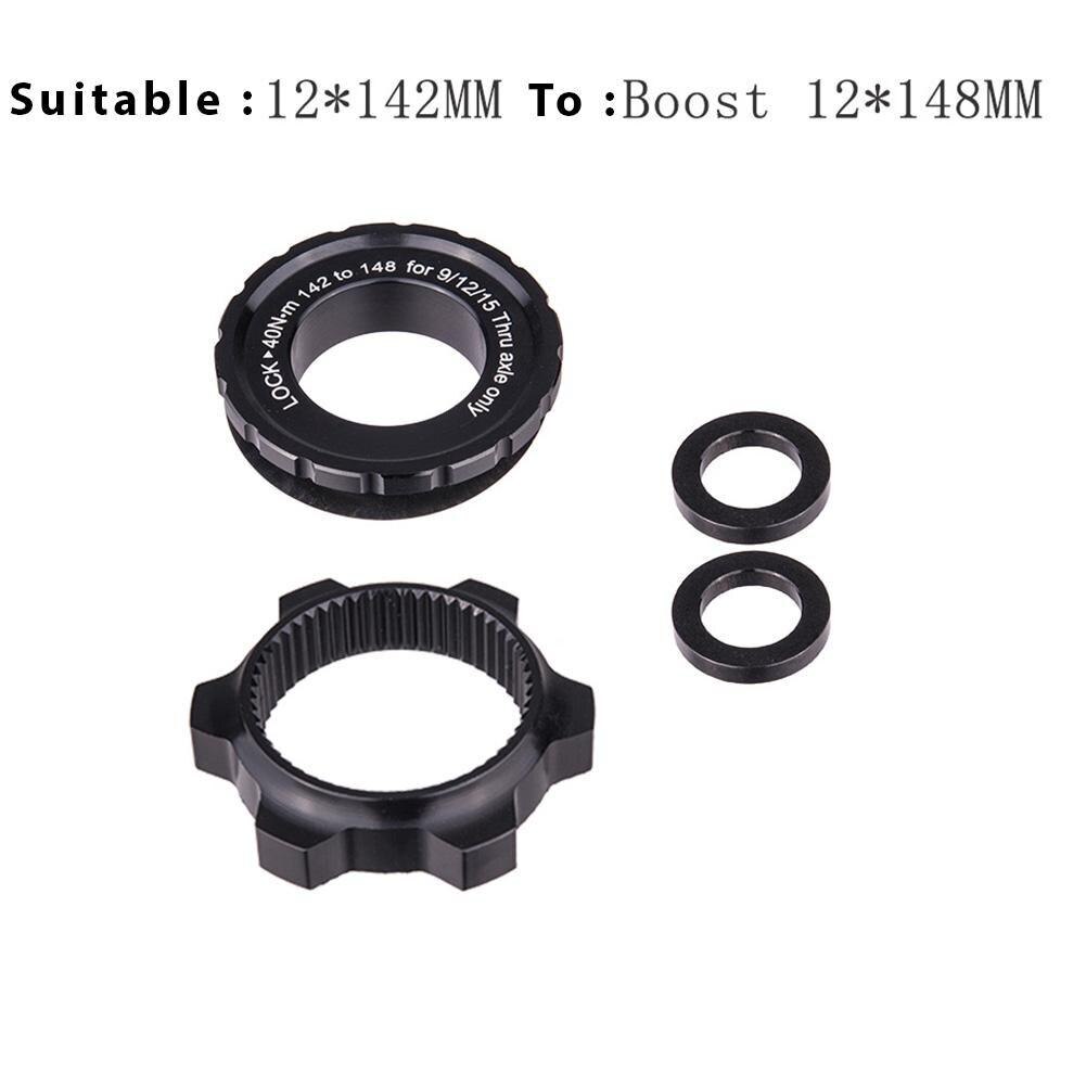 Adaptador de bloqueo central de cubo de bicicleta a 6 pernos, separador de cubo de refuerzo de freno de disco, arandela de 15x100 a 110mm, convertidor de eje pasante de 12x142 a 148mm