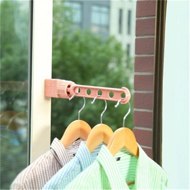 Portable Clothes Windows Hanging Rack Outdoor Indoor Coat Jacket Underwear Socks Drying Storage Hangers With Hook For Traveling