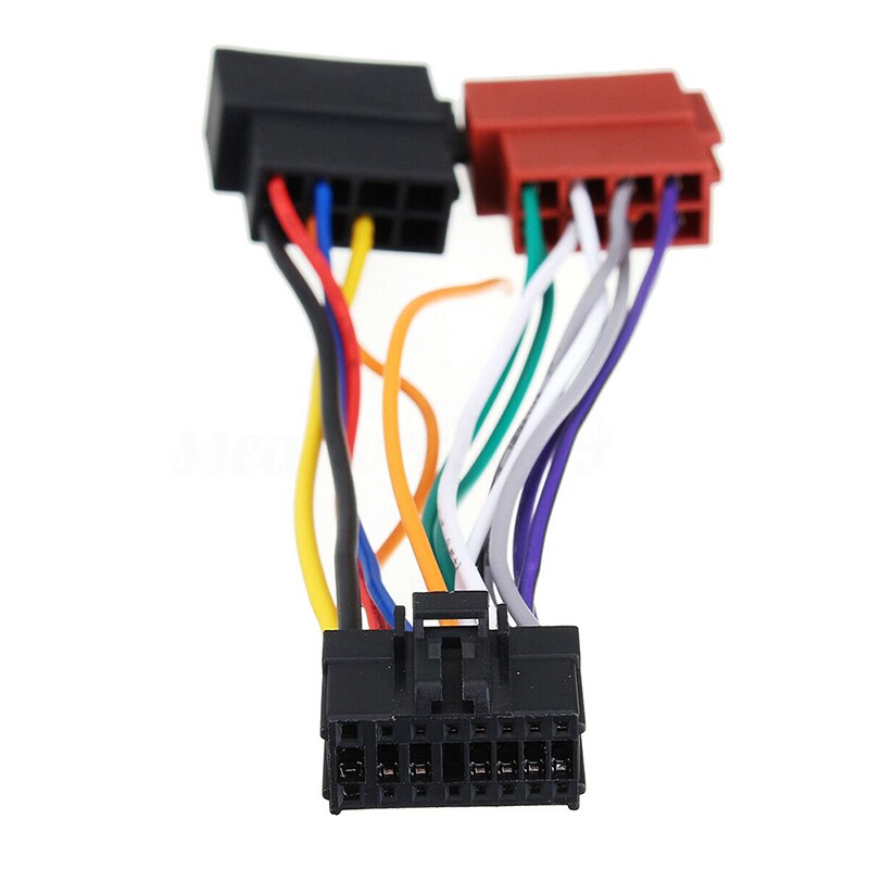 1 stk bil ledningsnetadapter til kenwood / jvc auto stereo radio iso standardstikadapter 16 pin stik kabel plug-play