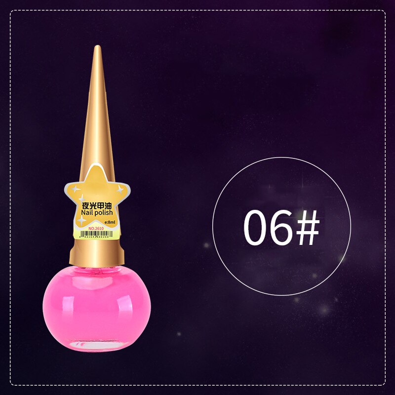 14ML Glow in The Dark Neon Paint Color Fluorescent Nail Polish Varnish Luminous Nail Art Manicure KG66: 6