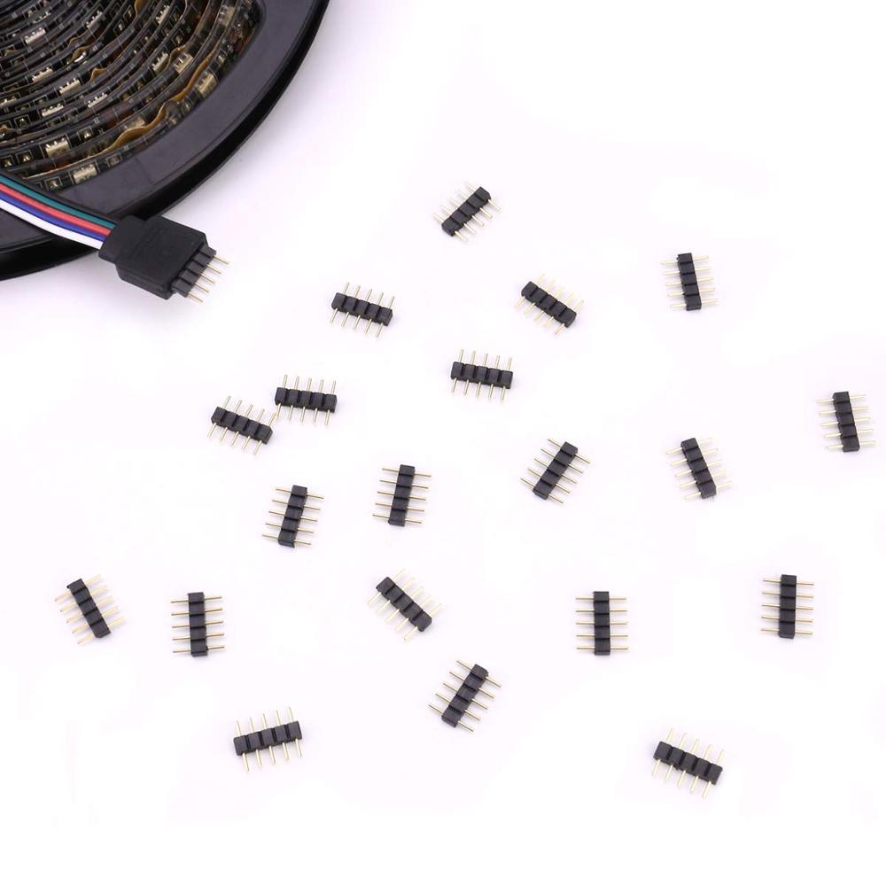 5Pin Rgbw Led Strip Connector Kit-Inclusief 16.4FT 5 Pin Rgbw Wire Extension, 2x T Vorm Connector, 2x Led Strip Jumper