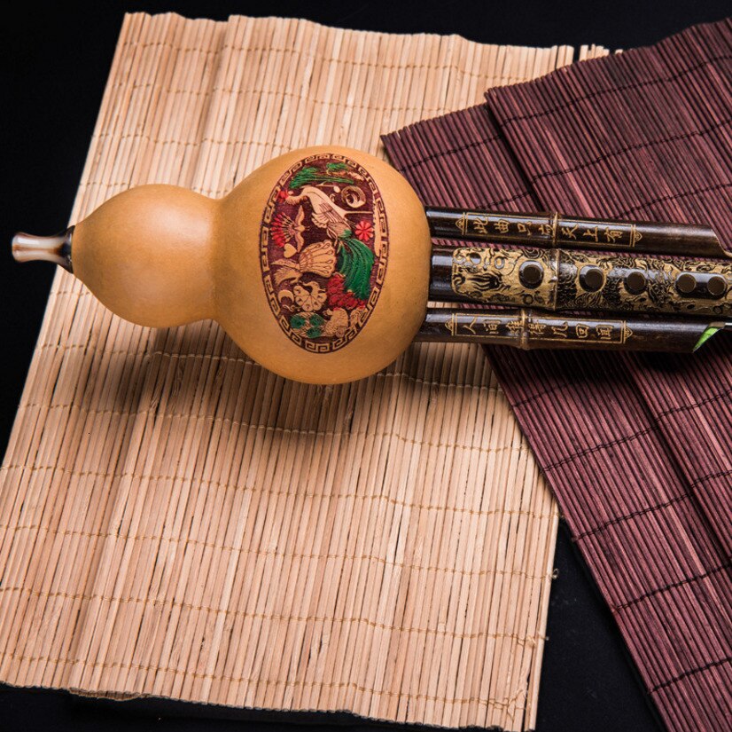 Cucerbet Instrument Chinese handmade gourd black bamboo K cucurbit sil... – Grandado