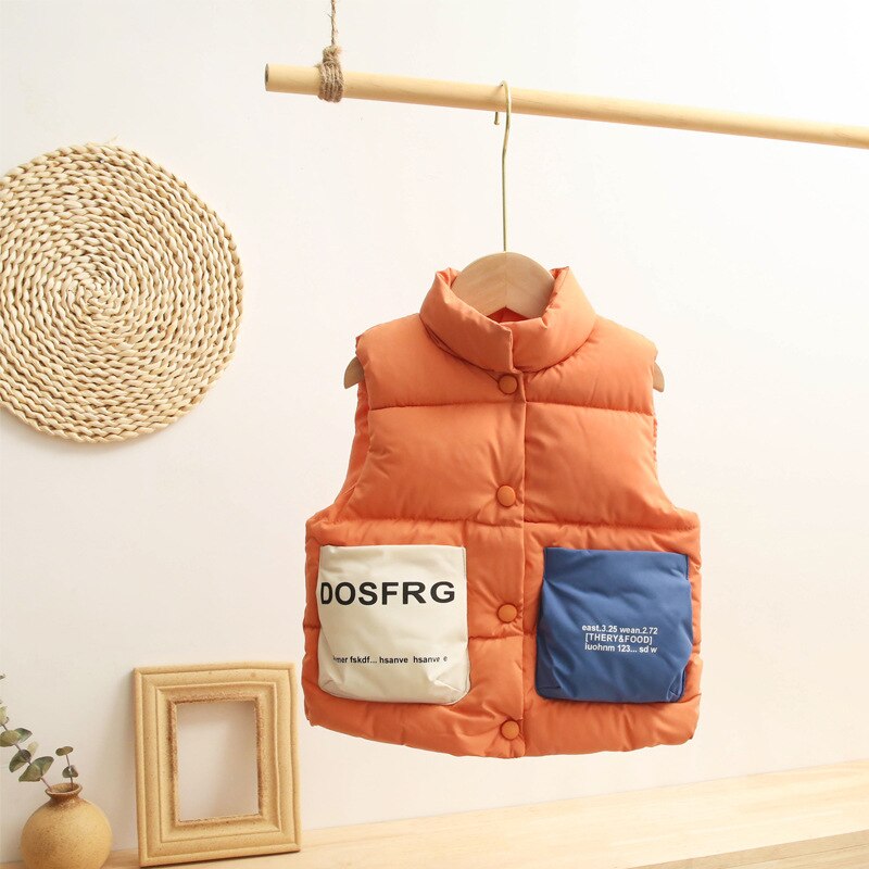 Meisjes jongens casual wintervest baby kinderen warm vest bovenkleding: Hemelsblauw / 100