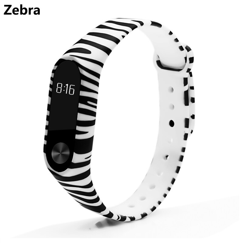 BOORUI Miband 2 Accessories mi band 2 strap colored Special Silicone Strap belt for Xiaomi Mi Band 2 Smart Bracelets Smartband: Zebra pattern