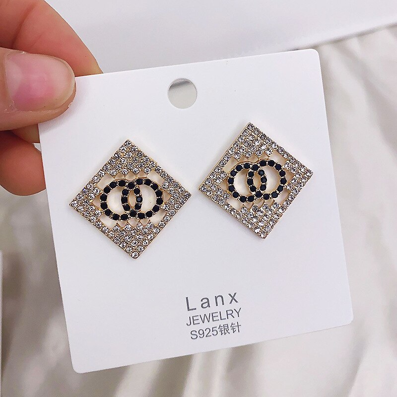 Rhinestone Geometrische Stud Oorbellen Voor Vrouwen Meisjes Bijoux Cirkel Earring Partij Sieraden Gold Trendy Oorbellen: 66643