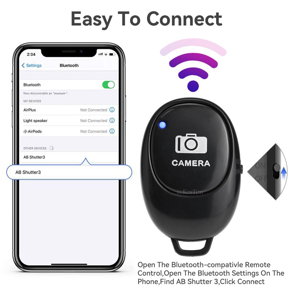 Mini Bluetooth-Compatibele Afstandsbediening Ontspanknop Controle Knop Draadloze Controller Voor Zelfontspanner Camera Telefoon Selfie Accessoire
