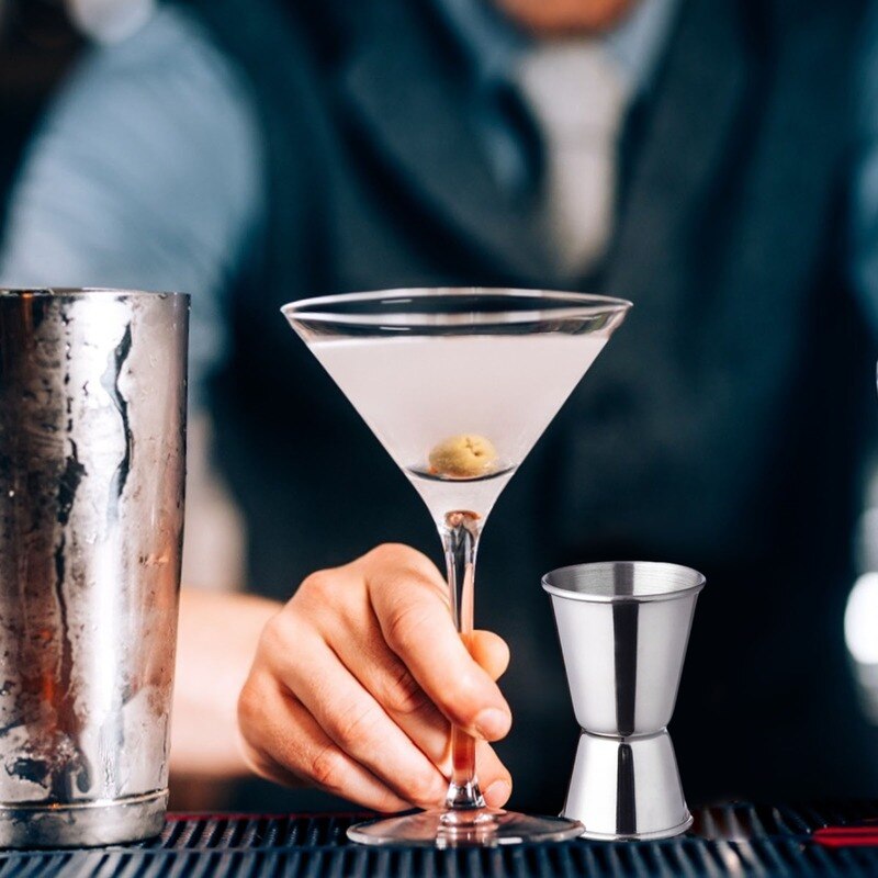 304 Stainless Steel Double Head Measuring Cup with Scale Ring Crimping Ounce Cup Cocktail Bar Bartender Measurer