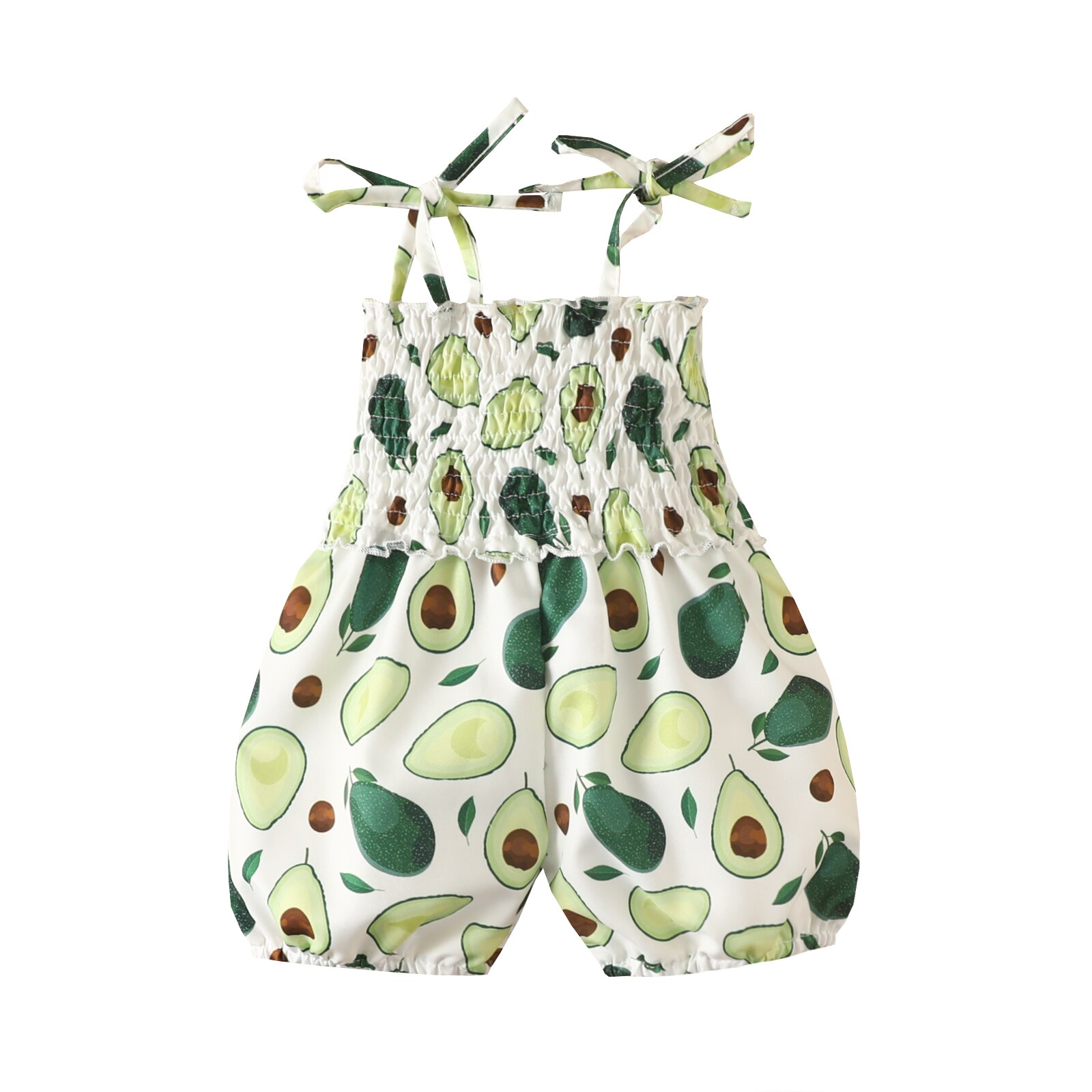 Pagliaccetto per neonato neonato, busto elasticizzato senza maniche tuta grafica Avocado Summer Suspender Summer Sunsuit 0-3Y