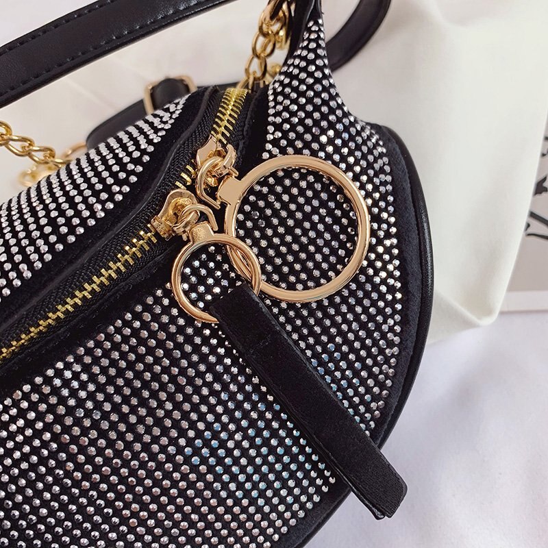 Crossbody tassen voor vrouwen, felgekleurde leren schoudertas met diamantjes, damesketting, casual borsttassen, damestassen, handtassen