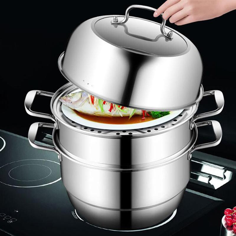 1 Set 30Cm Drie-Layer Multifunctionele Novel Praktische Soep Stoom Pot Stoom Pot Voor Keuken Thuis Restaurant