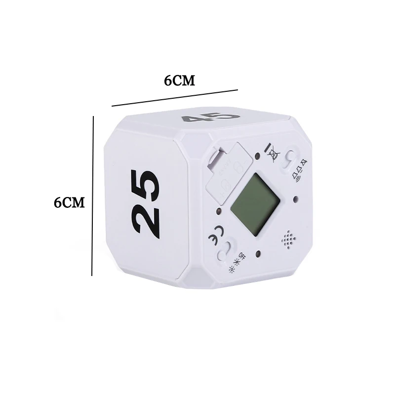 Productiviteit Kubus Timer Zwaartekrachtsensor Flipping LED-display 4 vooraf ingestelde tijd Dubbele modi Countdown Kookstudie Mini digitale timer: HEUBLAUW