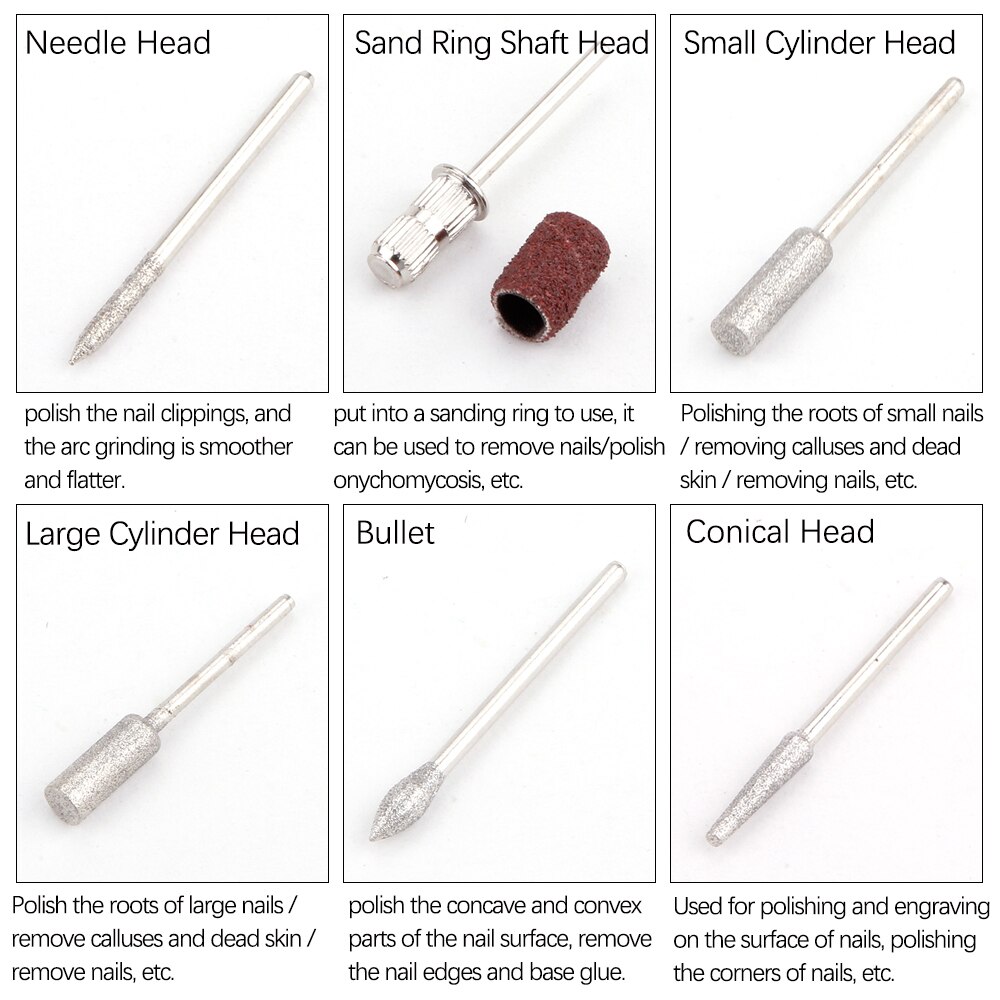 Electric Nail Cutting Machine Manicure Milling Cutters Pedicure Nail Drill Pen Ceramic Nail File Gel Removing Equipment Tools