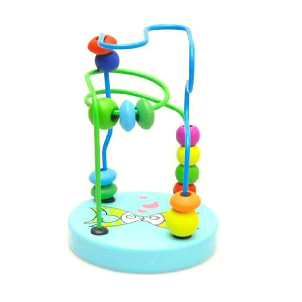 1Pc Baby Peuters Houten Kralen Doolhof Spel Roller Coaster Rond Circle Bead Interactieve Vroege Educatief Speelgoed Rond Kralen Speelgoed