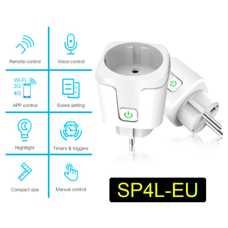 EU Plug WIFI Smart Outlet Socket Remote Control Timer Voice Control Power Energy Monitor Smart Power Socket With Alexa Assistant