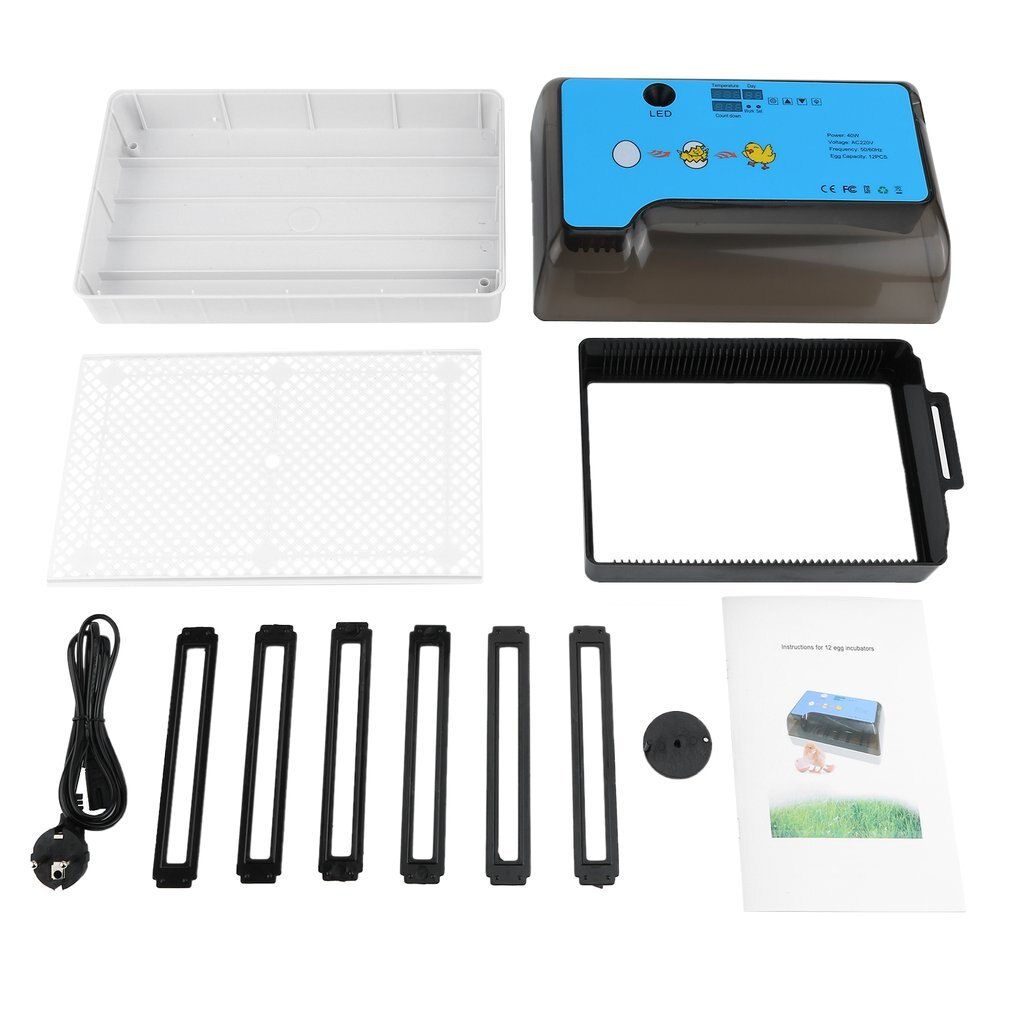 12 Eggs Incubator Time Control Convenient Automatic Brooding Machine Thermostatic Chicken Eggs Quail Incubator