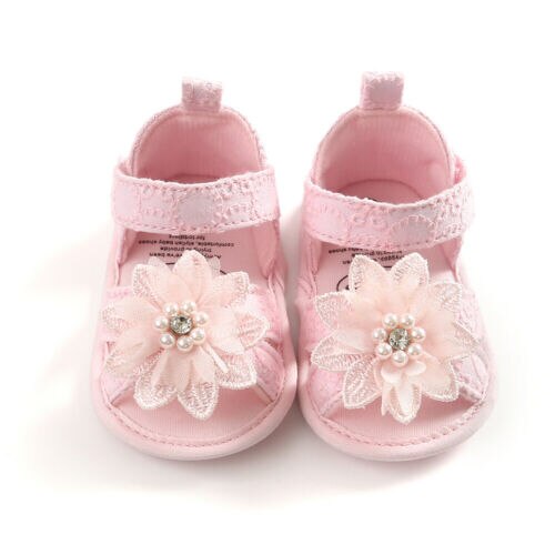 Novedad, 1 par, zapatos informales para niños, zapatos para niña bebé, sandalias de verano de Punta cerrada, sandalias de playa planas: Rosa / 13-18 meses