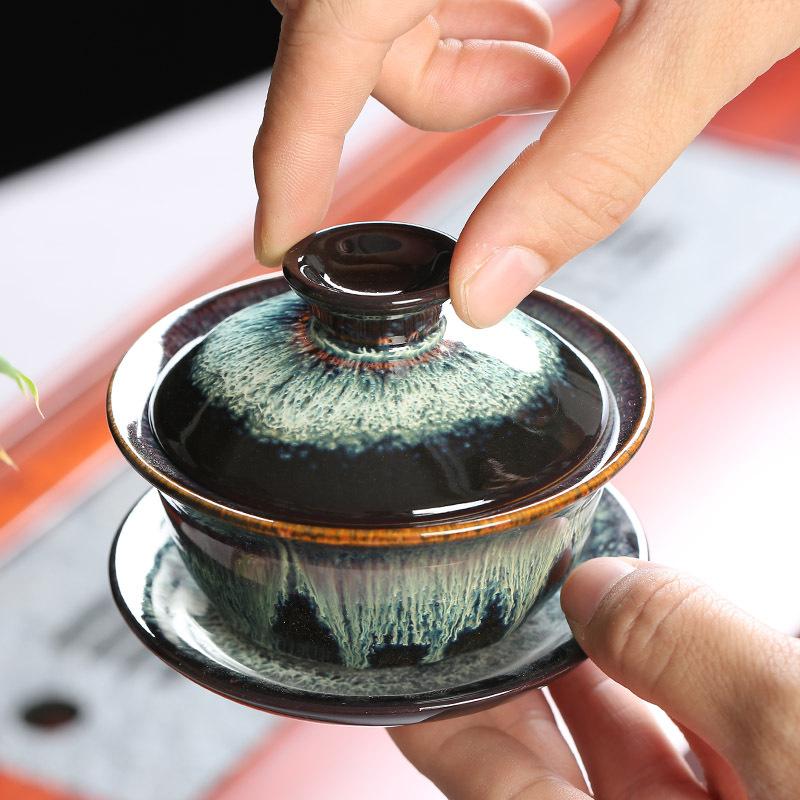 120ml porcelæn gaiwan kung fu te sæt keramik tekande til rejse bærbar te terrin tekopper te ceremoni drinkware tilbehør