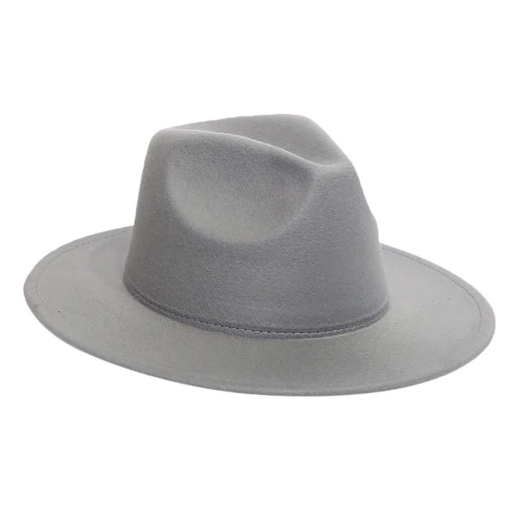 Fedora hat uldbåd flad hat til dames filt bred rand fedora hatte dame chapeu de feltro bowler gambler top karneval hat