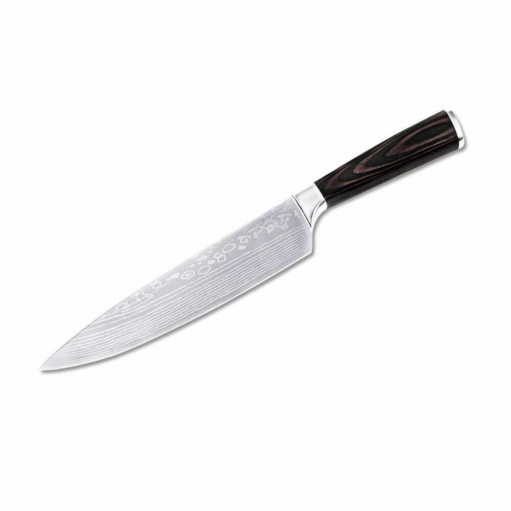 Cuchillo de cocina para Chef de acero damasco de 8 pulgadas, cuchillo de cocina con hoja afilada de acero inoxidable, cuchillos profesionales japoneses para rebanar Chef: knife 10