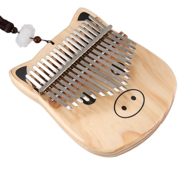 Mini Kalimba 17 Keys Thumb Piano with Tune Hammer Wood Hand Finger Piano Mbira for Kids Adult Beginners