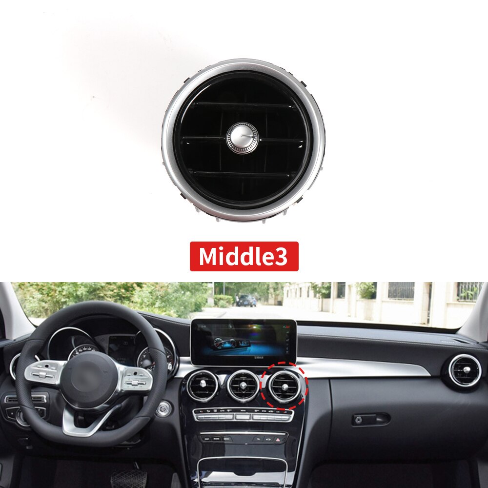 Car Dashboard Central Air Conditioner AC Vent Grille Complete Assembly For Mercedes Benz W205 W253 C GLC Class 2058300201: Middle 3