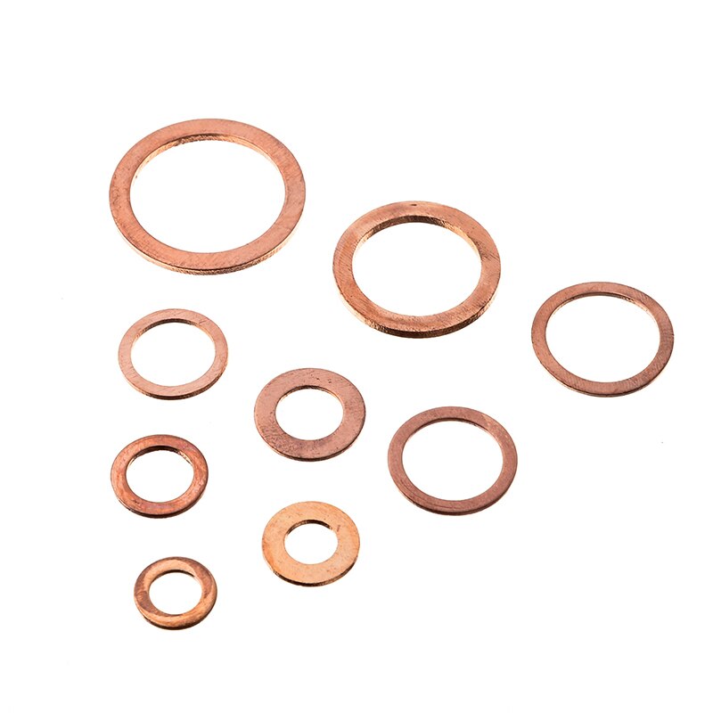 12 Sizes Solid Copper Crush Washers Assorted Seal Flat Ring Set Hardware Accessories 280PCS With Case