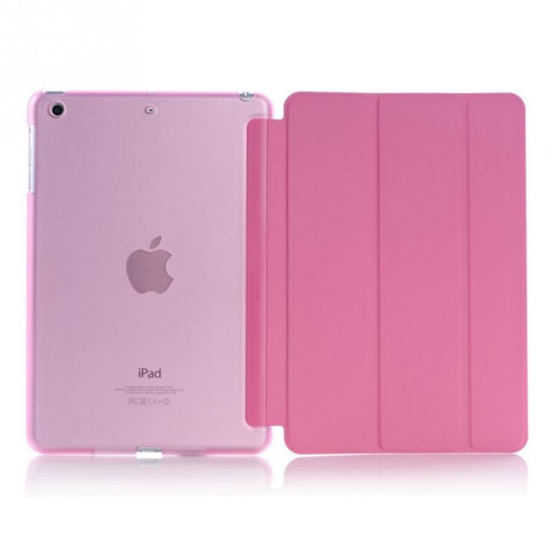 Ultra-thin Slim Tablet Case for iPad mini 4 Case Flip Magnetic Folding PVC A1538 A1550 Cover for iPad mini 4 Flip Smart Case: Pink
