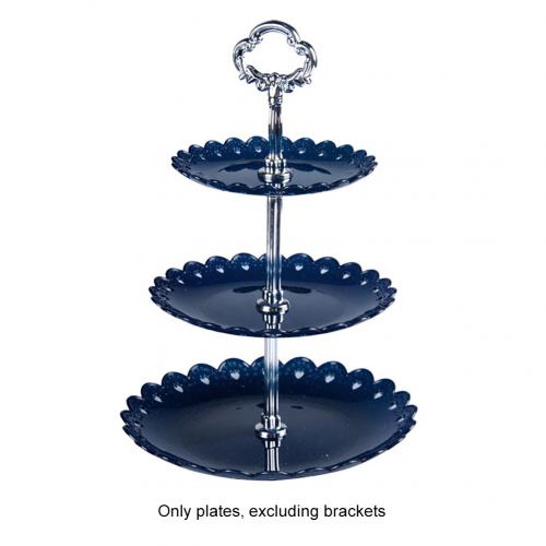 3 Tier Plastic Cake Stand Afternoon Tea Wedding Plates Party Tableware Bakeware Cake Shop Three Layer Cake Rack: Blue