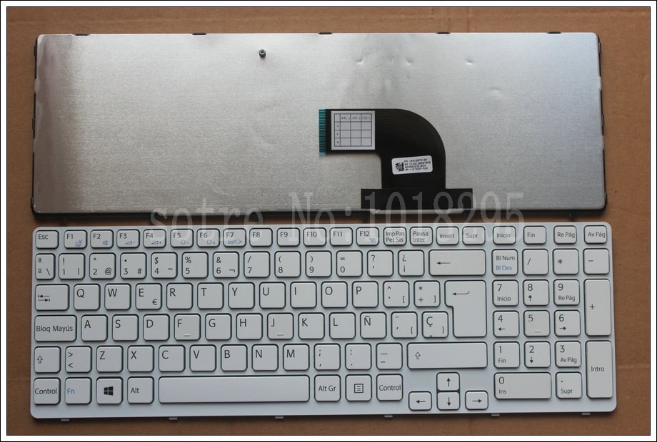 español para sony vaio SVE1512Q1EW SVE1512Q1E SVE151J11M SVE1512Q1EW SCW151D11M SVE1511V1EW teclado blanco español para ordenador portátil