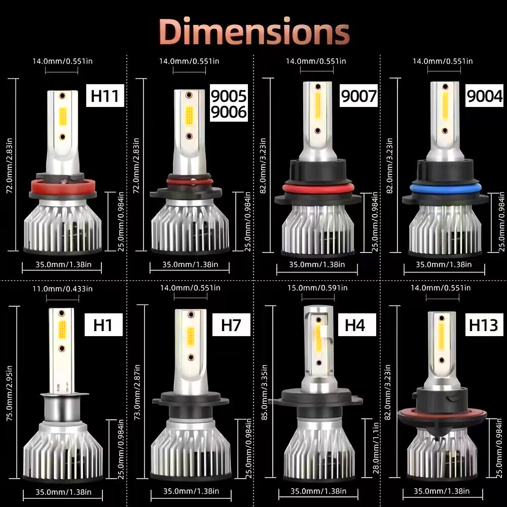 2 uds H11 bombillas de 12V 9005/HB3 9006/HB4 H1 H4 H7 H13 9004 9007, 25000LM 180W faro LED superbrillante para coche, Chip COB, 6000K blanco