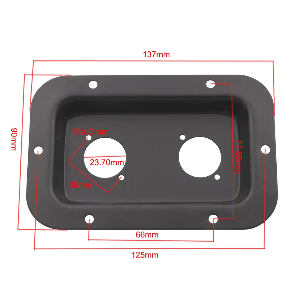 Black Steel Recessed Speakon Jack Plate XLR Connector For Dish Board Stage Loudspeaker DIY 137x90mm 1PC
