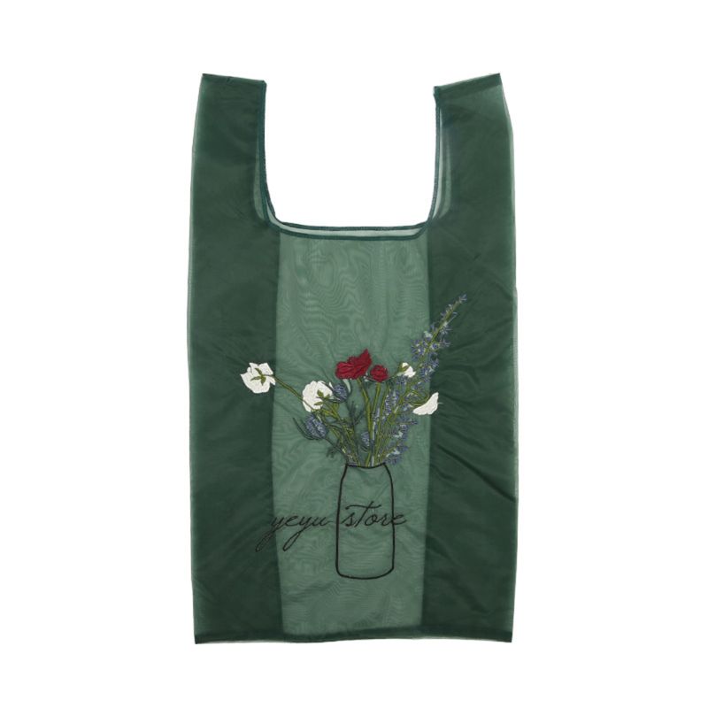 Embroidery Handy Shopping Sundries Storage Bags Handbags Reusable Tote Pouch Recycle Storage Handbags