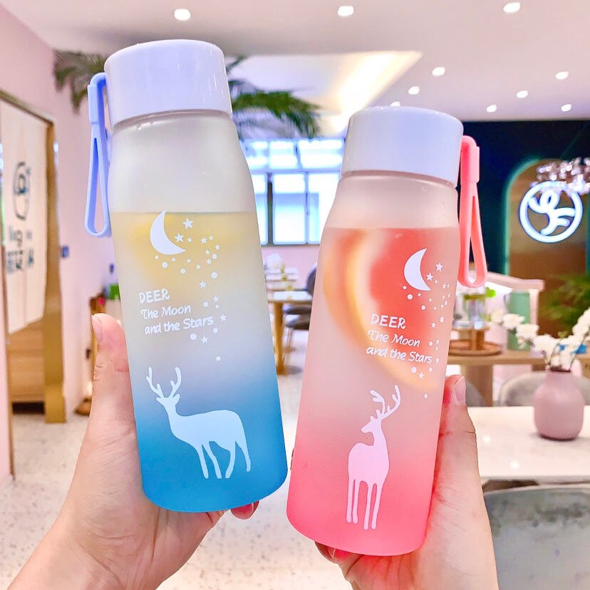 560Ml Sport Water Fles Plastic Draagbare Drinkbeker Meisje Lekvrij -Proof Shaker Mok Water Reizen fles